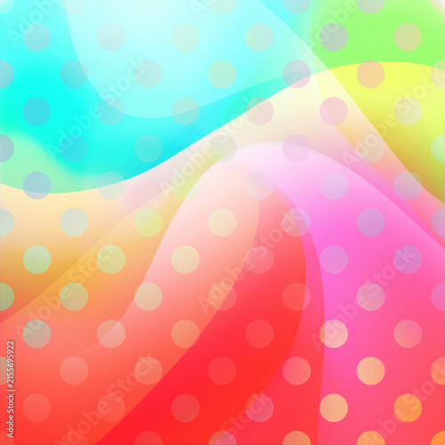 Colorful Modern Retro Abstract Background with Organic Shapes, Dots and Halftone Texture