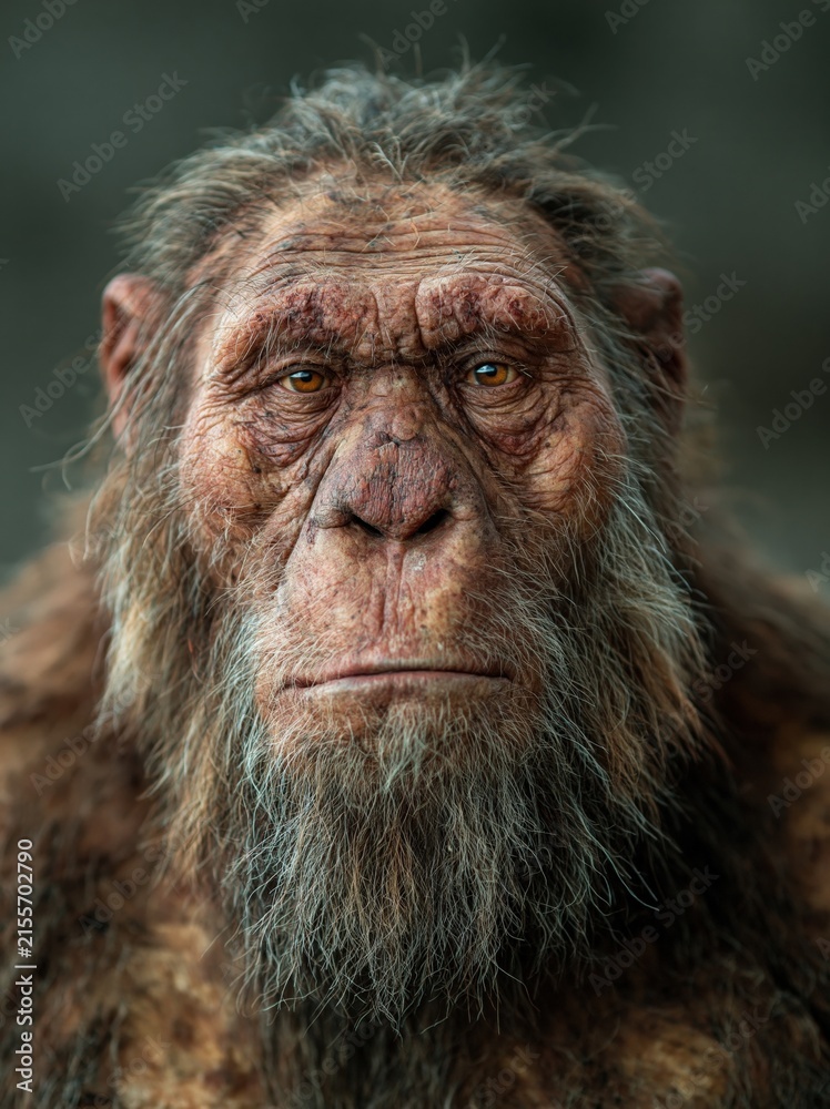 Obraz premium Close-up portrait of an ancient hominid