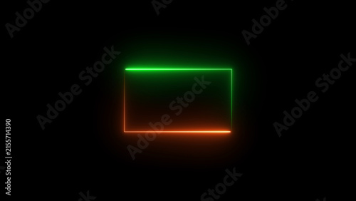 Fotografie A glowing rectangular frame featuring a vibrant neon gradient transition from br
