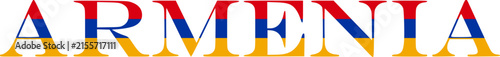 Armenia Country Name Typography Flag Armenian Text Inside Flag Vector Design