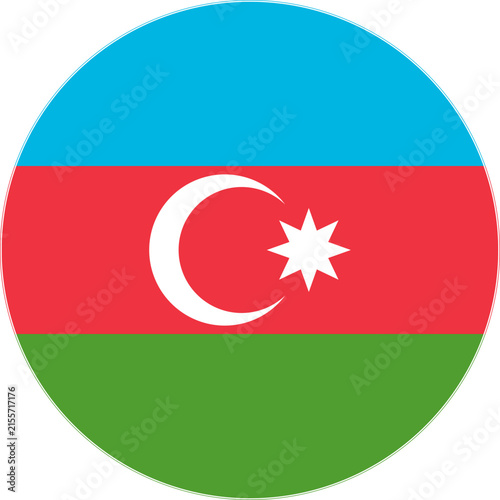 Round Azerbaijan Flag Vector Icon Circular Azerbaijani Flag Button Element