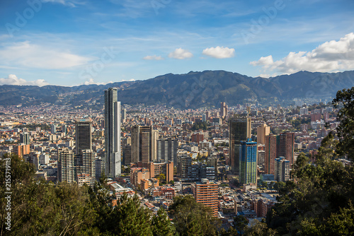 Bogotá Colombia Cityscape Panorama with Andes Mountains – Photorealistic Urban Skyline and Modern Architecture