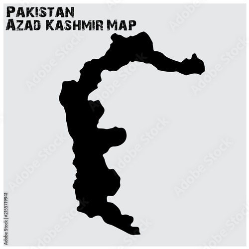 Azad Kashmir Pakistan Map Silhouette Vector Outline Map Icon