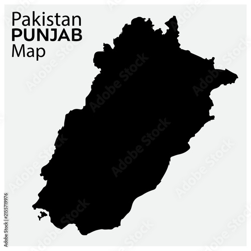 Punjab Pakistan Map Silhouette Vector Outline Map Icon