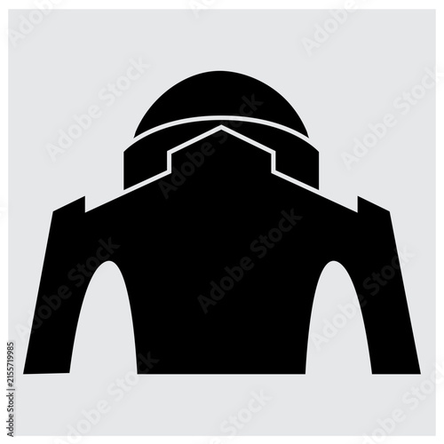 Mosque Gate Silhouette Islamic Architecture Landmark Vector Icon