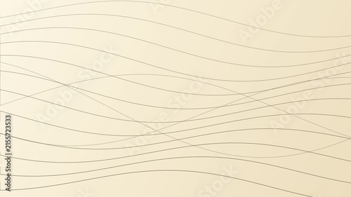 Minimalist abstract background with flowing curved lines on beige texture