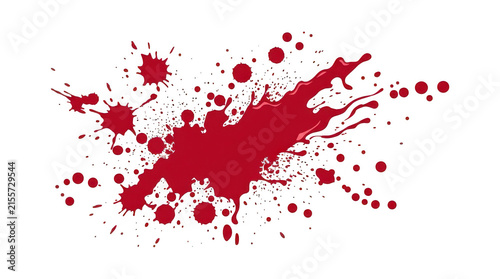 Red blood splatter isolated on transparent background