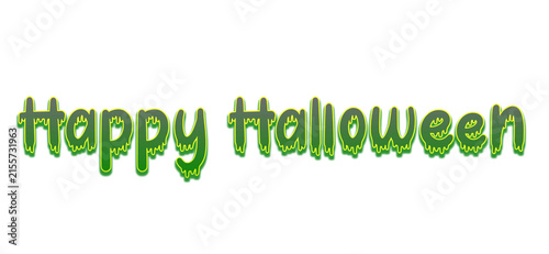 Happy Halloween Text - Diping Green Slime