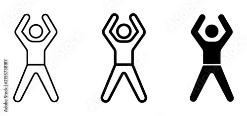 Jumping Jack Icons, Exercise Figures, Fitness Symbols