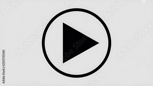 Black play button icon in a circle outline