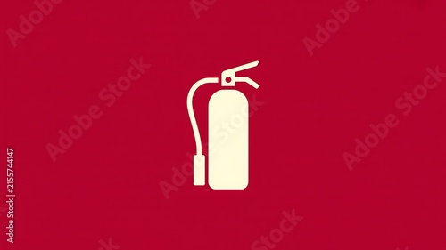 Fire extinguisher icon on a flat red background