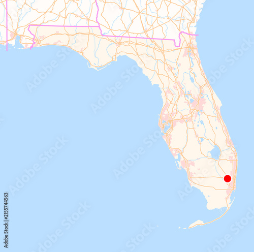 Cuadro en lienzo Location Map of Weston (Florida, USA)