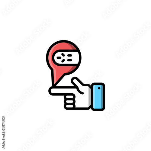 Microplastics outline colored icon and illustration