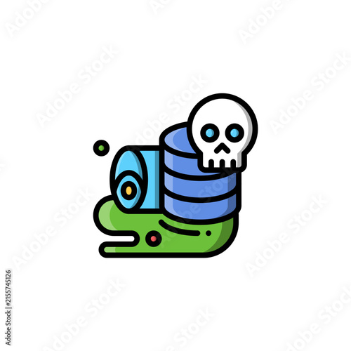 Toxic Contamination outline colored icon and illustration