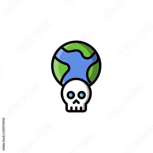 Environmental Crisis outline colored icon and illustration