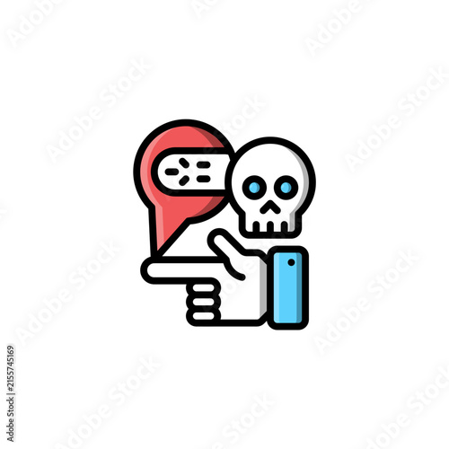 Toxic Particles outline colored icon and illustration