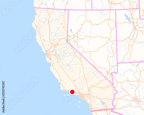 Konstfotografi Location Map of San Buenaventura (Ventura) (California, USA)