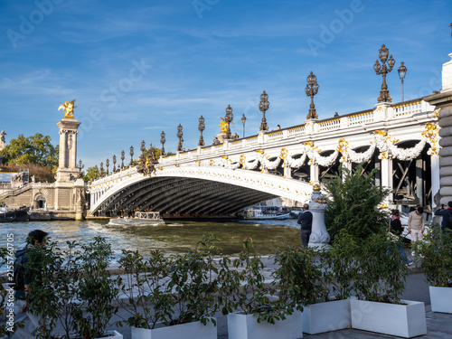 Konstfotografi le pont Alexandre 3 sur la Seine à Paris en France
