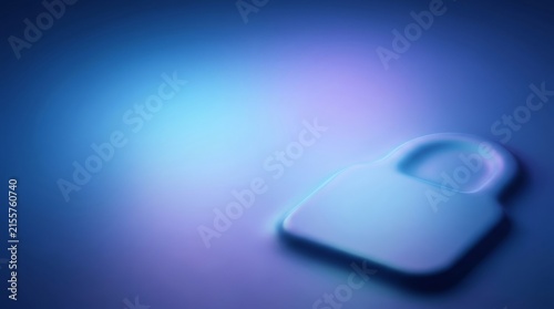 A conceptual image of a padlock, symbolizing security and protection, against a blue and purple gradient background.