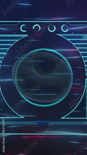Animation of red blood cell and scope scanning on digital screen over light trails