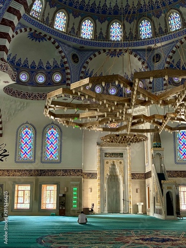 Inside view of Bishkek Central Mosque (Turkish Mosque) Kyrgystan