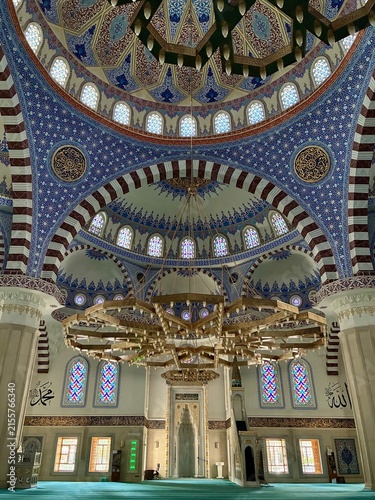 Inside view of Bishkek Central Mosque (Turkish Mosque) Kyrgystan