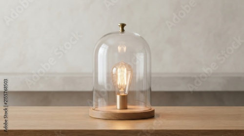 Light bulb under glass dome