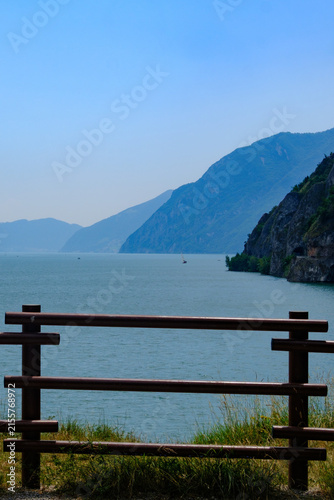 Картината върху платно The Sebino lake near Lovere and Castro, Bergamo province, Italy, at June