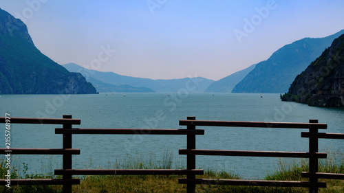 Fotografie The Sebino lake near Lovere and Castro, Bergamo province, Italy, at June