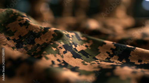 Military Digital Camouflage Fabric Texture Background