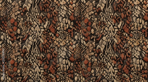 Abstract snake skin pattern background with textured brown and beige reptile scales for wild fashion textile design and luxury surface decoration
