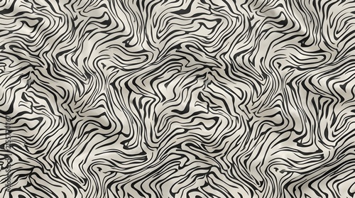 abstract black and white zebra print pattern with wavy lines and organic shapes seamless texture background