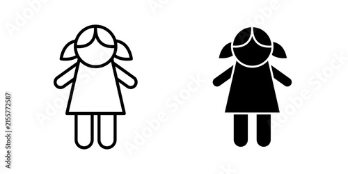 doll icon flat illustrations group