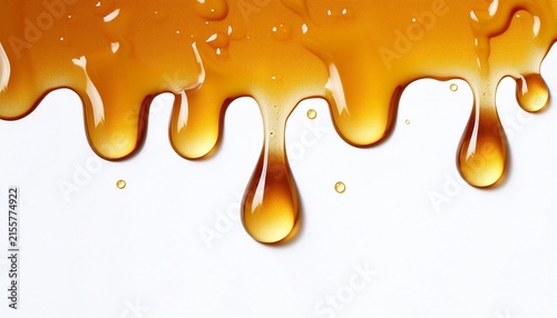 seamless dripping honey on white background
