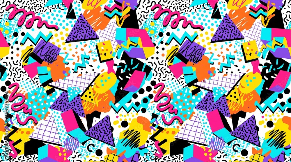 Colorful Retro Geometric Pattern Background Design.