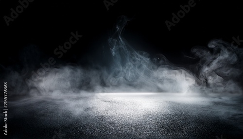 dry ice smoke clouds fog floor texture perfect spotlight mist effect on isolated black background