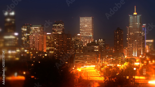 Dreamlike Downtown Denver Skyline at Night