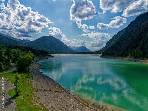 Sylvensteinsee bei Niedrigwasser