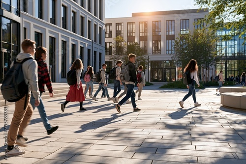 Students Walking on Campus