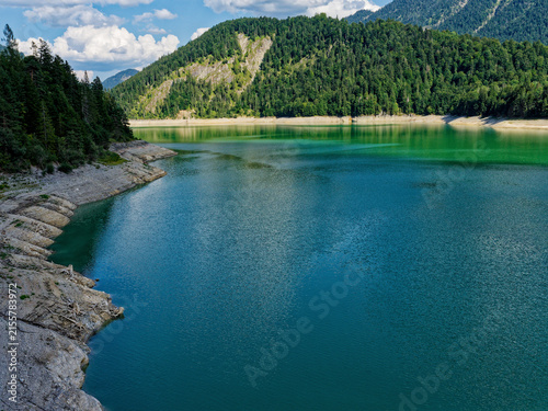 Sylvensteinsee bei Niedrigwasser