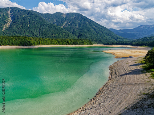 Sylvensteinsee bei Niedrigwasser