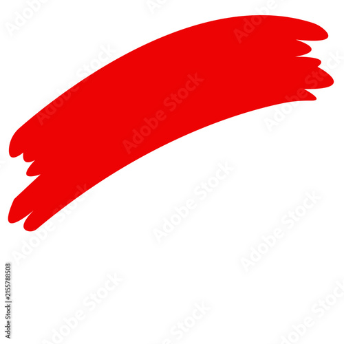 Red Curved Brush Stroke