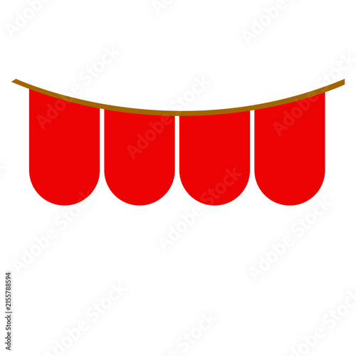 Red Bunting Banner Illustration