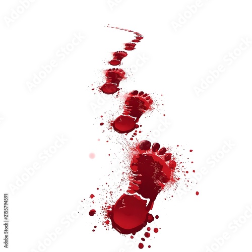 foot prints on white background,halloween graphics elemant