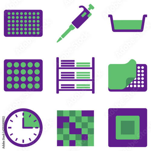 Canvas Print Biological laboratory experiment icon set