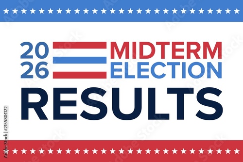 Midterm election results. Graphic symbolizing the electoral process.