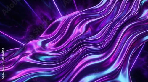 Abstract fluorescent background featuring a fluid neon leak backdrop