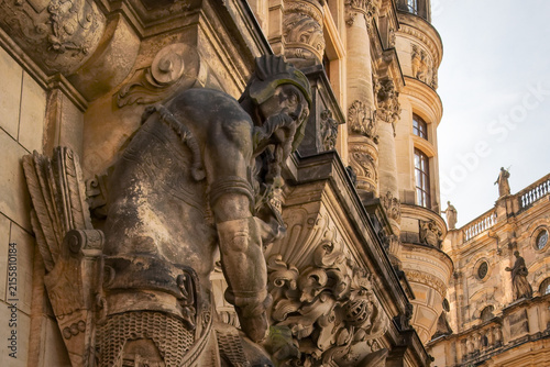 Obraz na płótnie Vivid Photograph Capturing Detailed Artisanship And Weathered Surface Of Histori