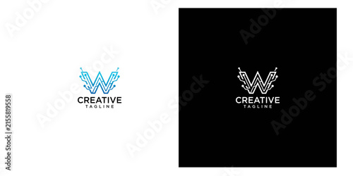 Modern Abstract Letter W Logo Design with Interlaced Wavy Lines for Creative Business Brand Identity