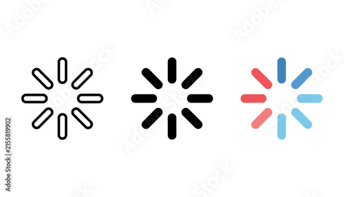 Set of loading icons, waiting sign, progress bar, buffering symbol, vector illustration